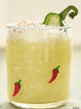 Anthropologie Icon Juice Glass Chili Pepper Red. Clear 4.5”x3.5” 17.25 OZ NEW